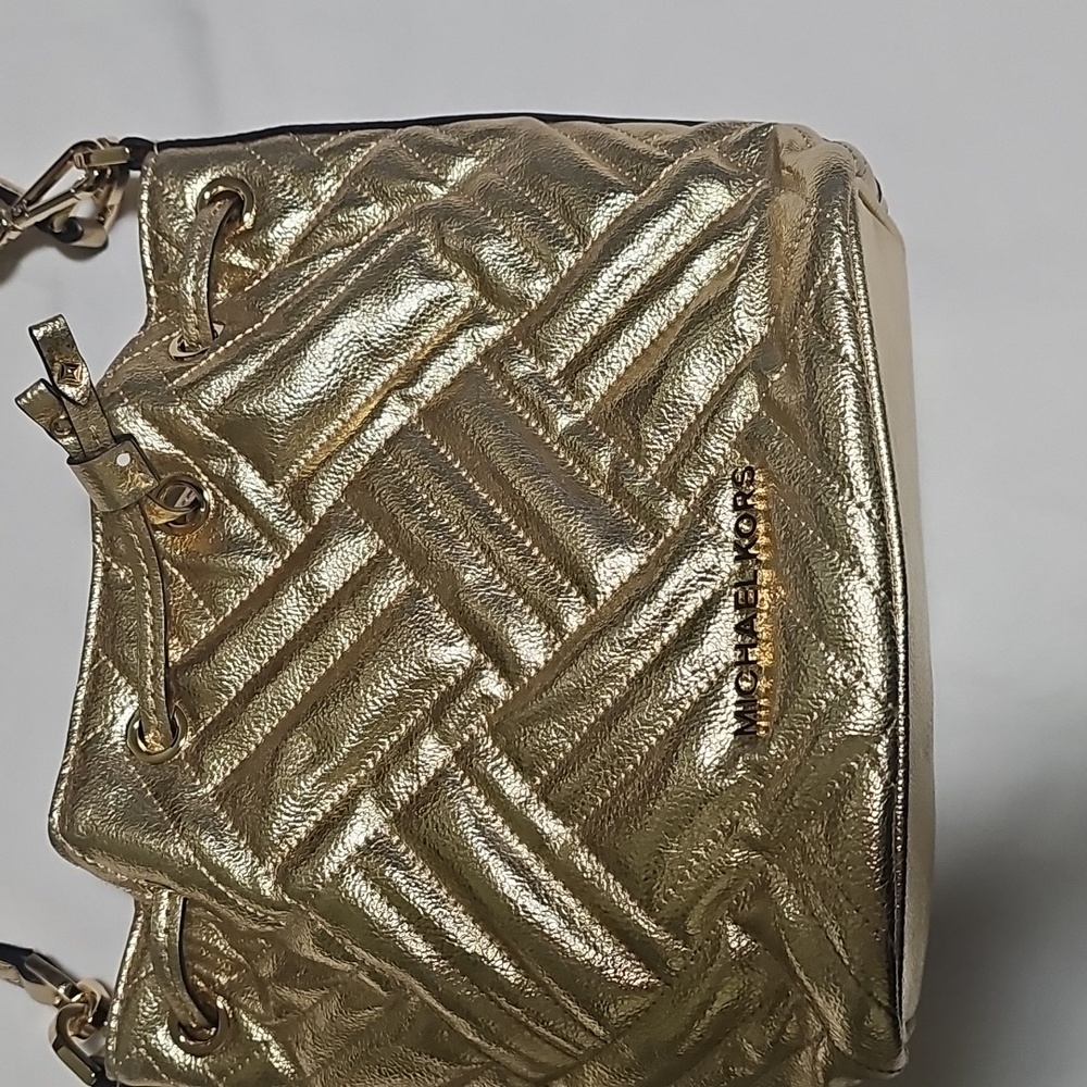 Michael Kors Metallic Gold Quilted Bag - Picture 2 of 6